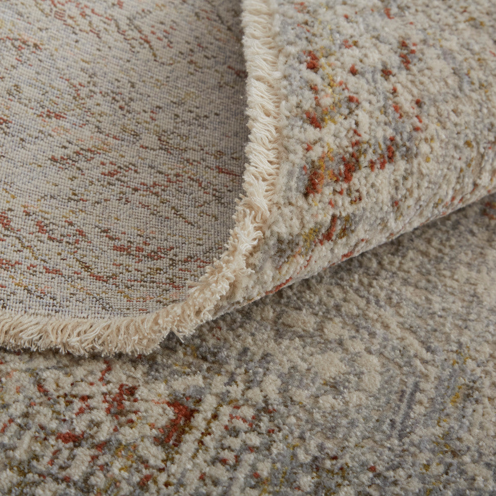 Weave & Wander Frencess Rug, Silver/Terracotta, 5' X 7'-9" Rug