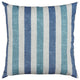 Blue White Distressed Stripe Indoor Outdoor Throw Pillow