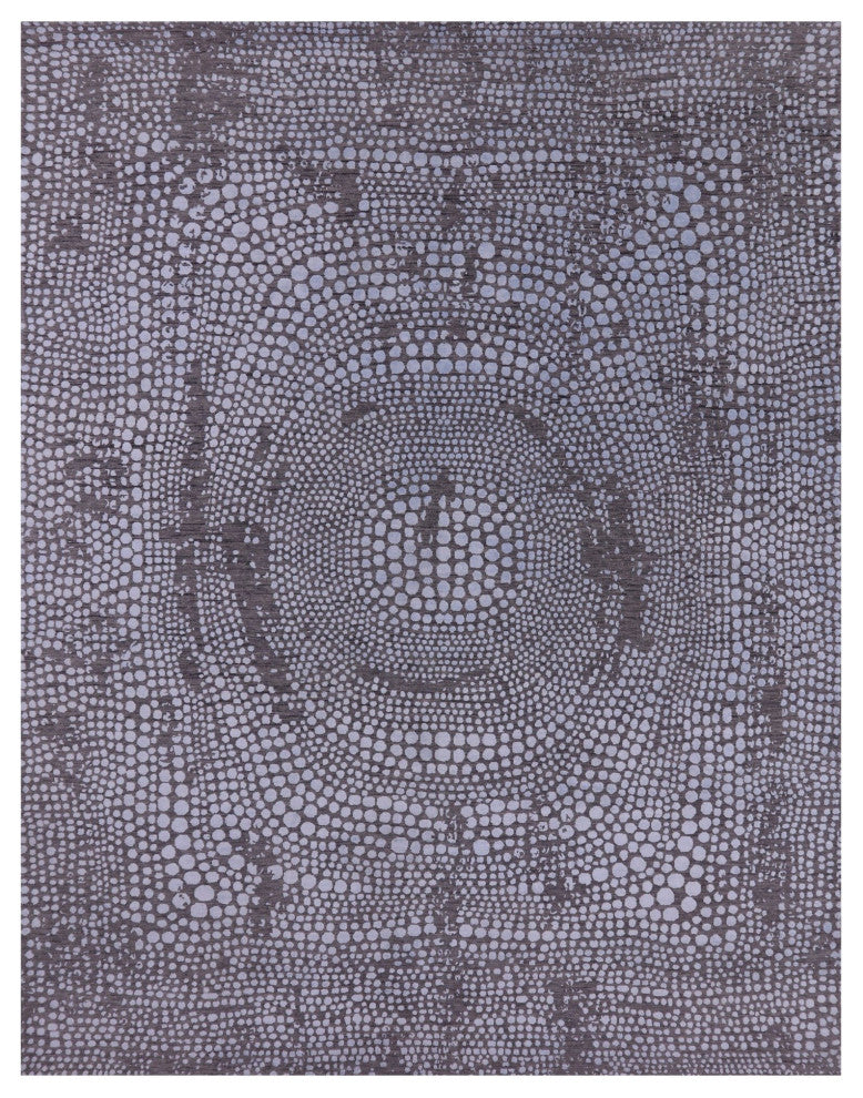 8' 0" X 10' 3" Mosaic Design Wool and Silk Hand Knotted Rug Q6653
