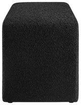 Simba Boucle Fabric Waterfall Long Bench - Black