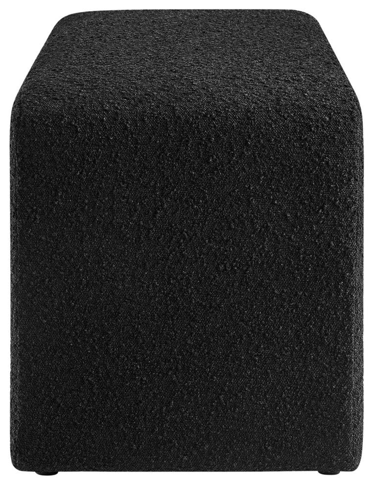 Simba Boucle Fabric Waterfall Long Bench - Black