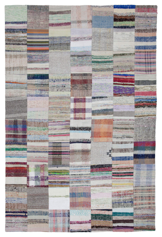Rug N Carpet - Handmade Anatolian 6' 7'' x 9' 11'' Unique Patchwork Kilim Rug