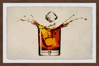 "Whiskey Splash" Framed Painting Print, 36x24