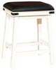DTY Indoor Living Cortez 24" Bonded Leather Counter Stool, White, Black Leather