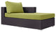 Espresso Peridot Convene Outdoor Patio Fabric Right Arm Chaise