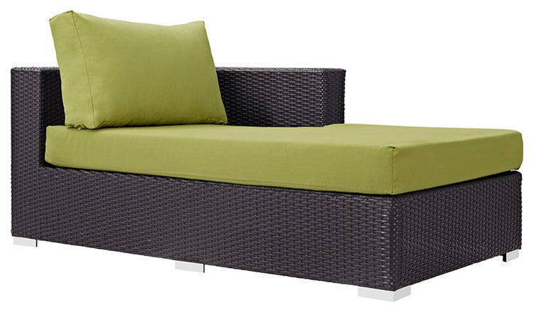 Espresso Peridot Convene Outdoor Patio Fabric Right Arm Chaise