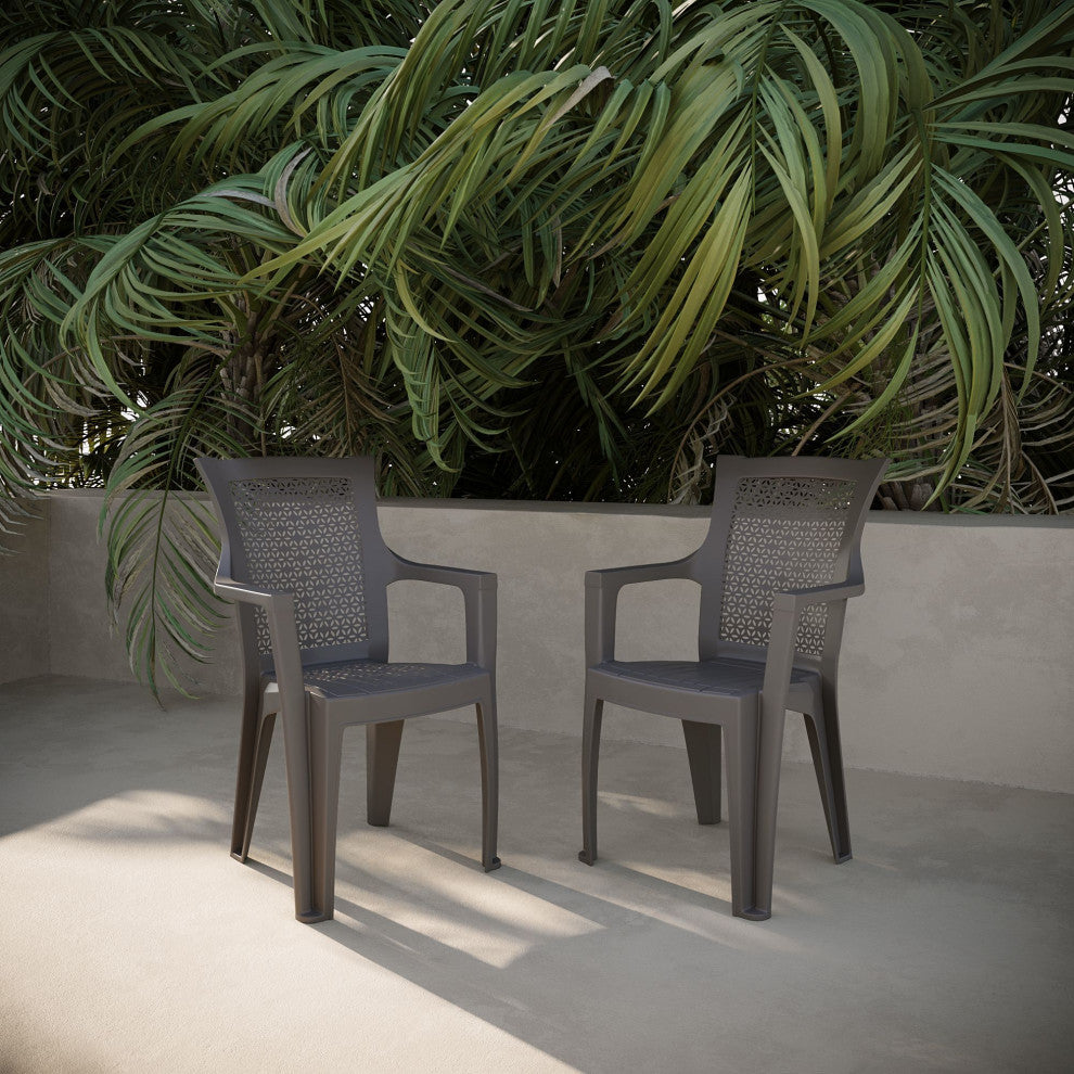 Mira Outdoor Patio Chairs, Set of 2, Gray