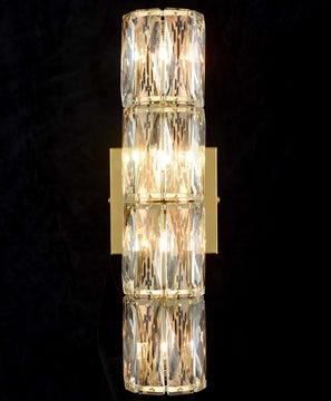 Wall Sconce Modern Crystal Light Bathroom Wall Lighting, Gold, 4-Light