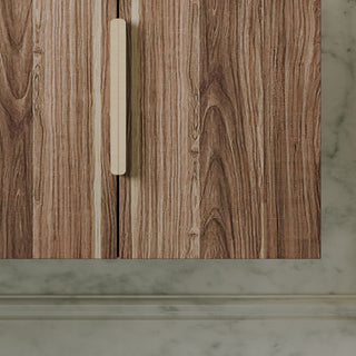 The Burke Bathroom Vanity, White Oak, 60", Double Sink, Wall Mount