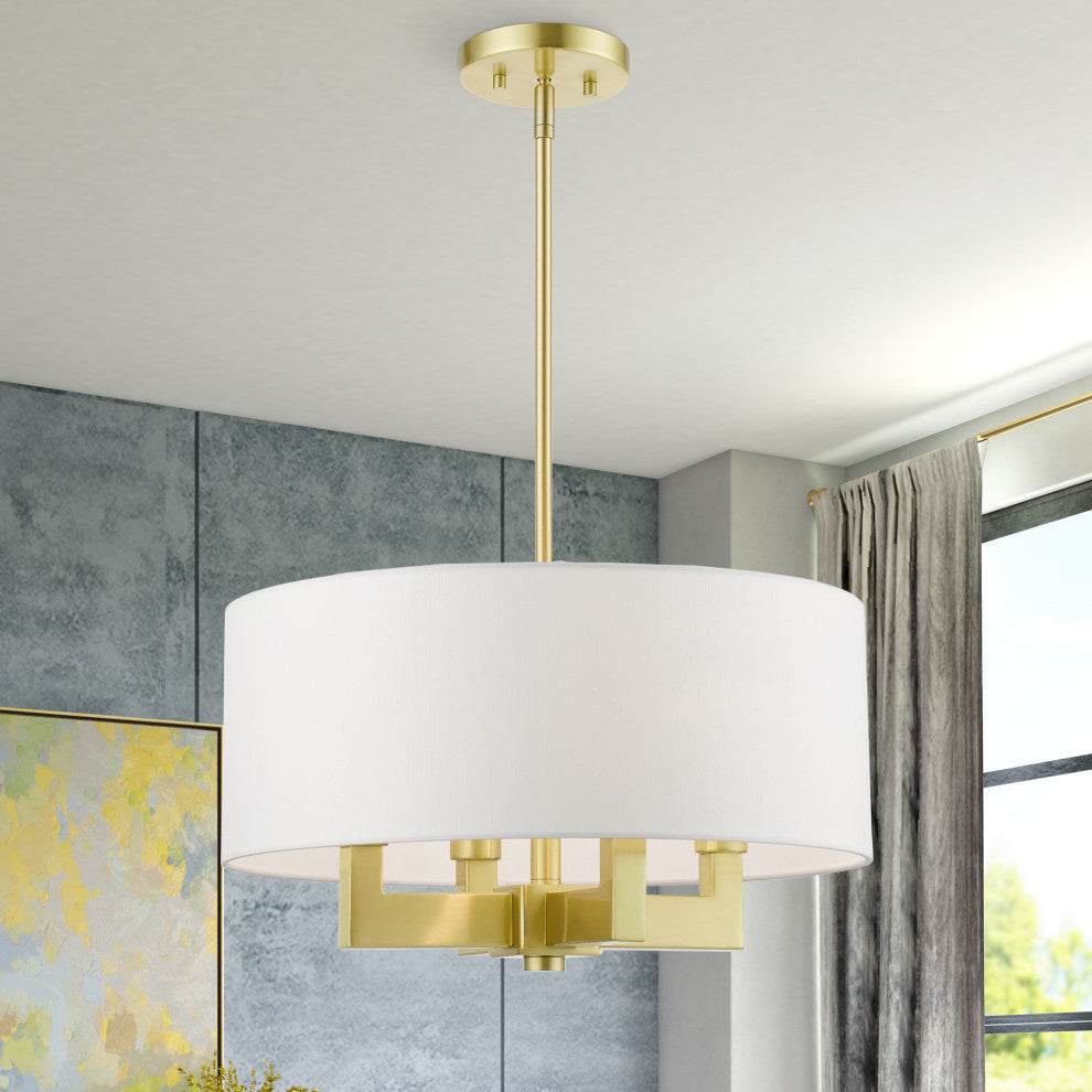 Cresthaven 4 Light Satin Brass Pendant