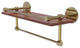 Prestige Skyline 16" Wood Shelf, Gallery Rail and Towel Bar, Unlacquered Brass