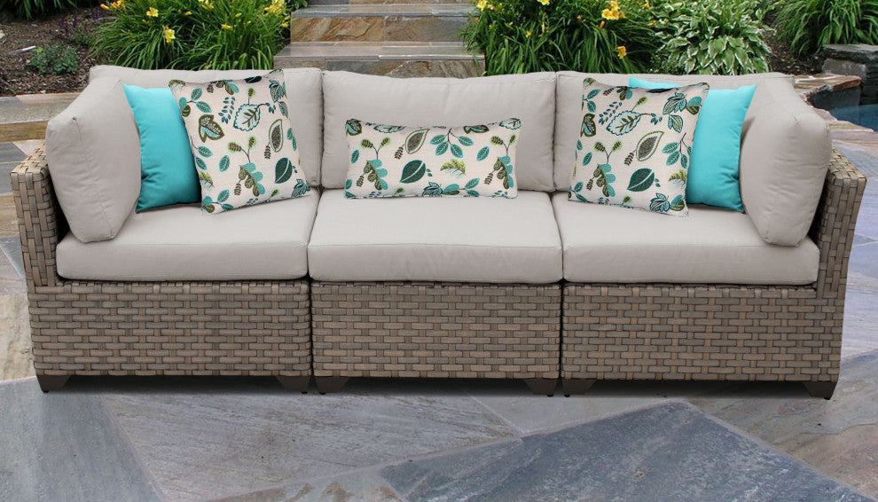 Monterey 3 Piece Outdoor Wicker Patio Furniture Set 03b
