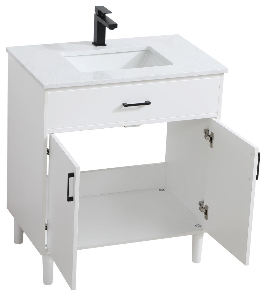 Home Living 30" Single Bathroom Vanity, White