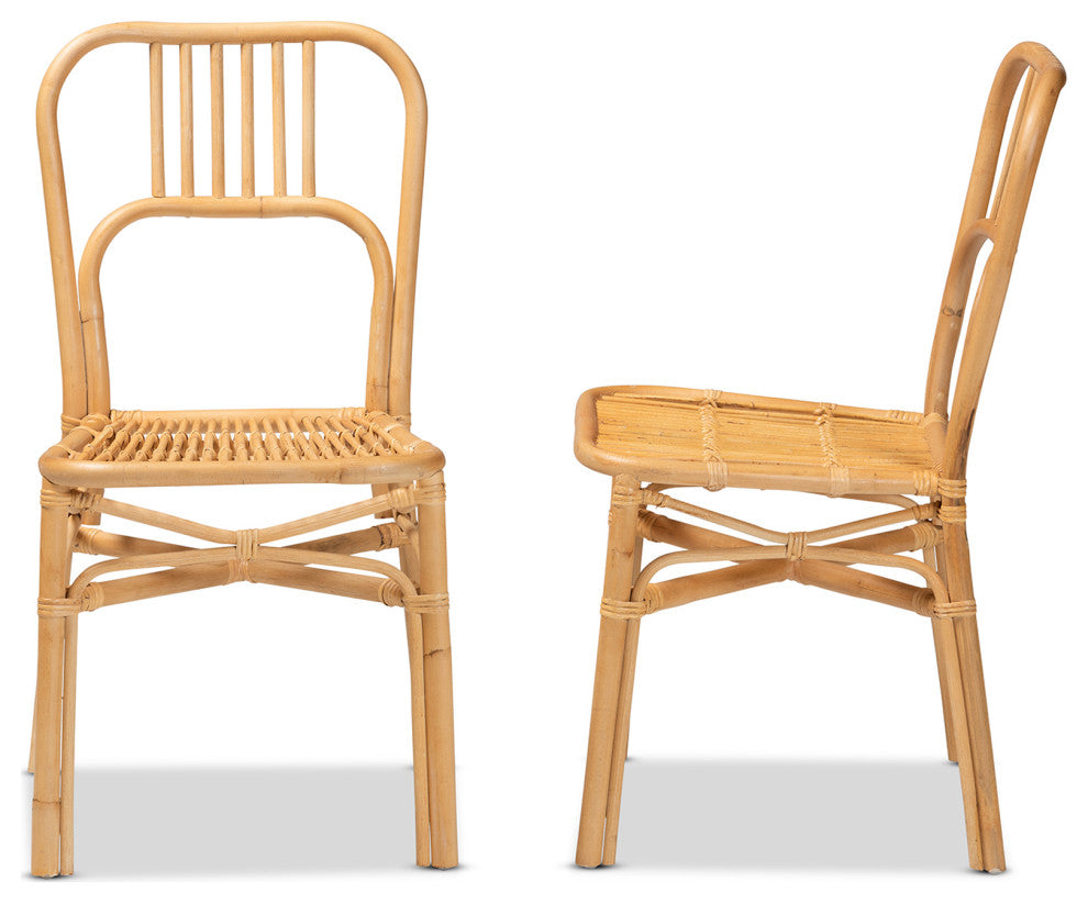 Githa Natural Rattan 2-Piece Dining Chair Set