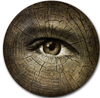 Aging Eyes, Abstract Large Disc Metal Wall Art, 36"