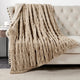 Stretchy Solid Color Faux Fur Throw