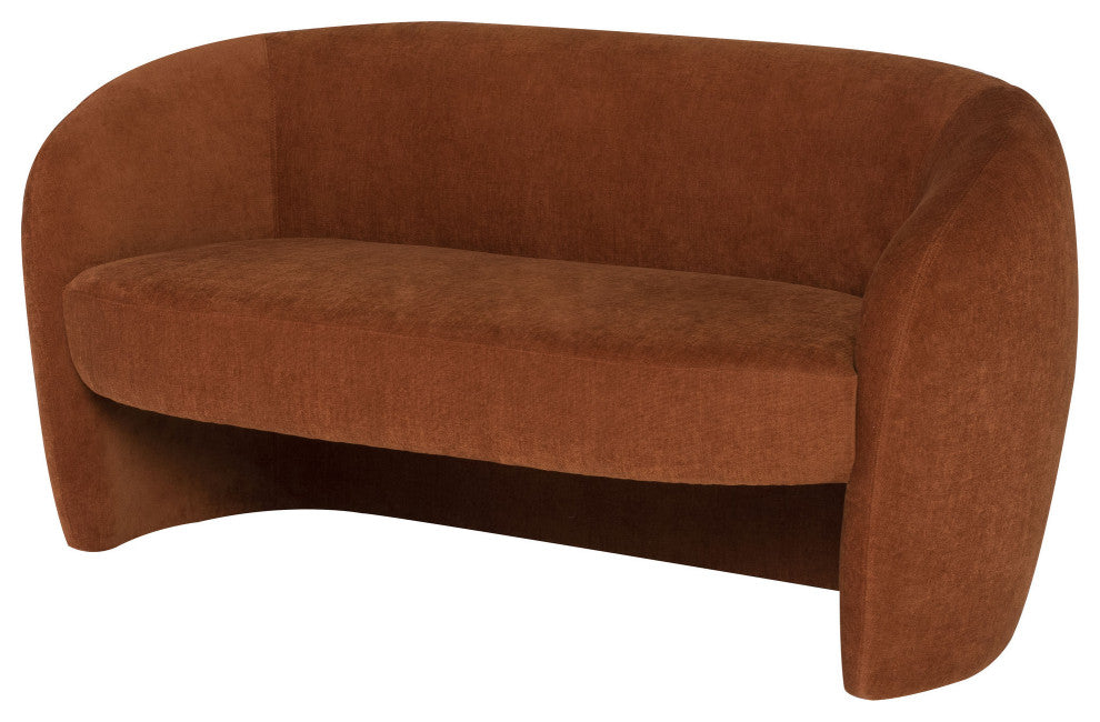 Clementine Terracotta Fabric Double Seat Sofa