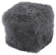 Contemporary Lamb Fur Pouf Smoke - Grey