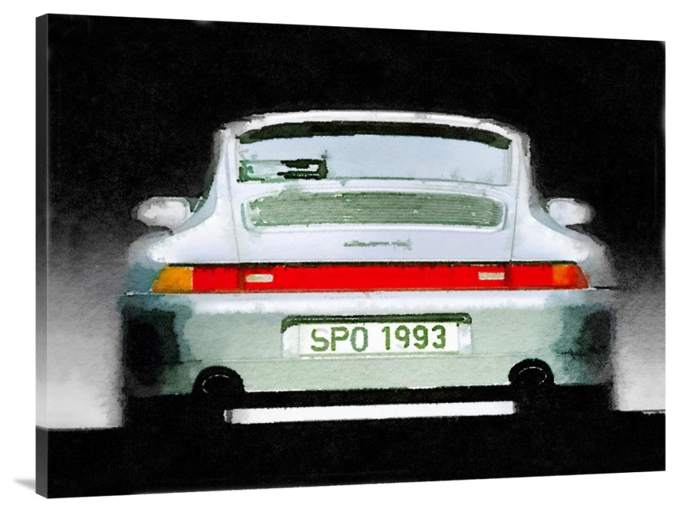 "1993 Porsche 911 Rear Watercolor" Fine Art Print