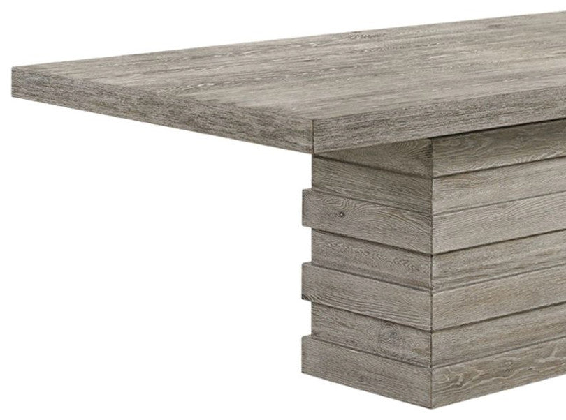 Faustine Dining Table, Salvaged Light Oak Finish