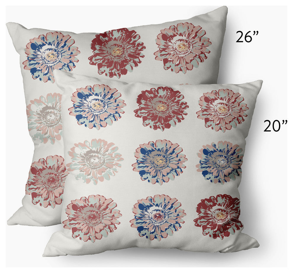 Gypsy Floral Decorative Throw Pillow, Ligonberry Red, 20"x20"