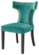 Dining Chair, Nailhead, Set of 2, Teal Blue, Velvet, Modern, Bistro Hospitality