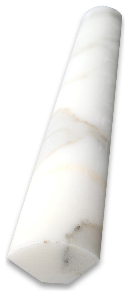 Calacatta Gold Marble Round Covering Edge Pencil Liner Trim Molding, 1 piece