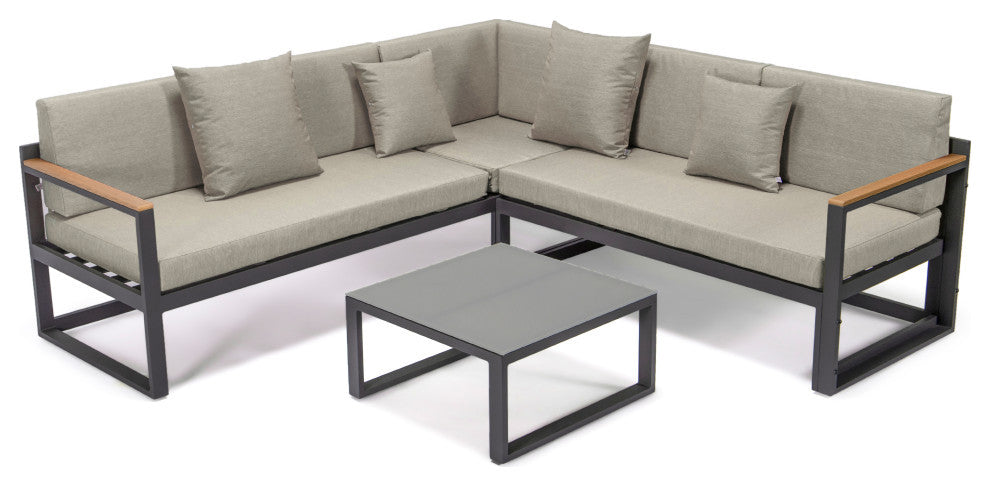 LeisureMod CSLW-80R Chelsea Sectional Adjustable Headrest&Coffee Table Cushions