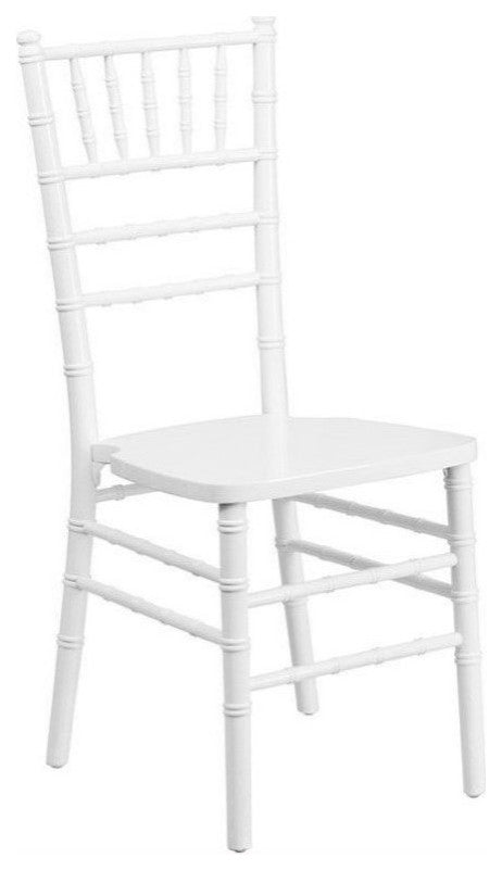 Hercules Series Wood Chiavari Chair, White, 15.75"x18"x36.25"