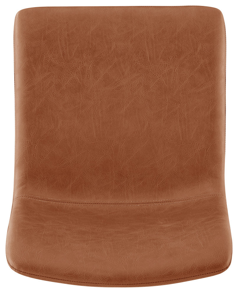Bruce PU Dining Side Chair,, Set of 2, Toasted Caramel