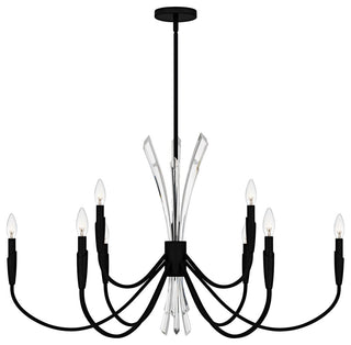 Cecily Nine Light Chandelier in Matte Black