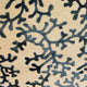 Plutus Deep Blue Reef Blue, cream Floral Luxury Throw Pillow, 24"x24"