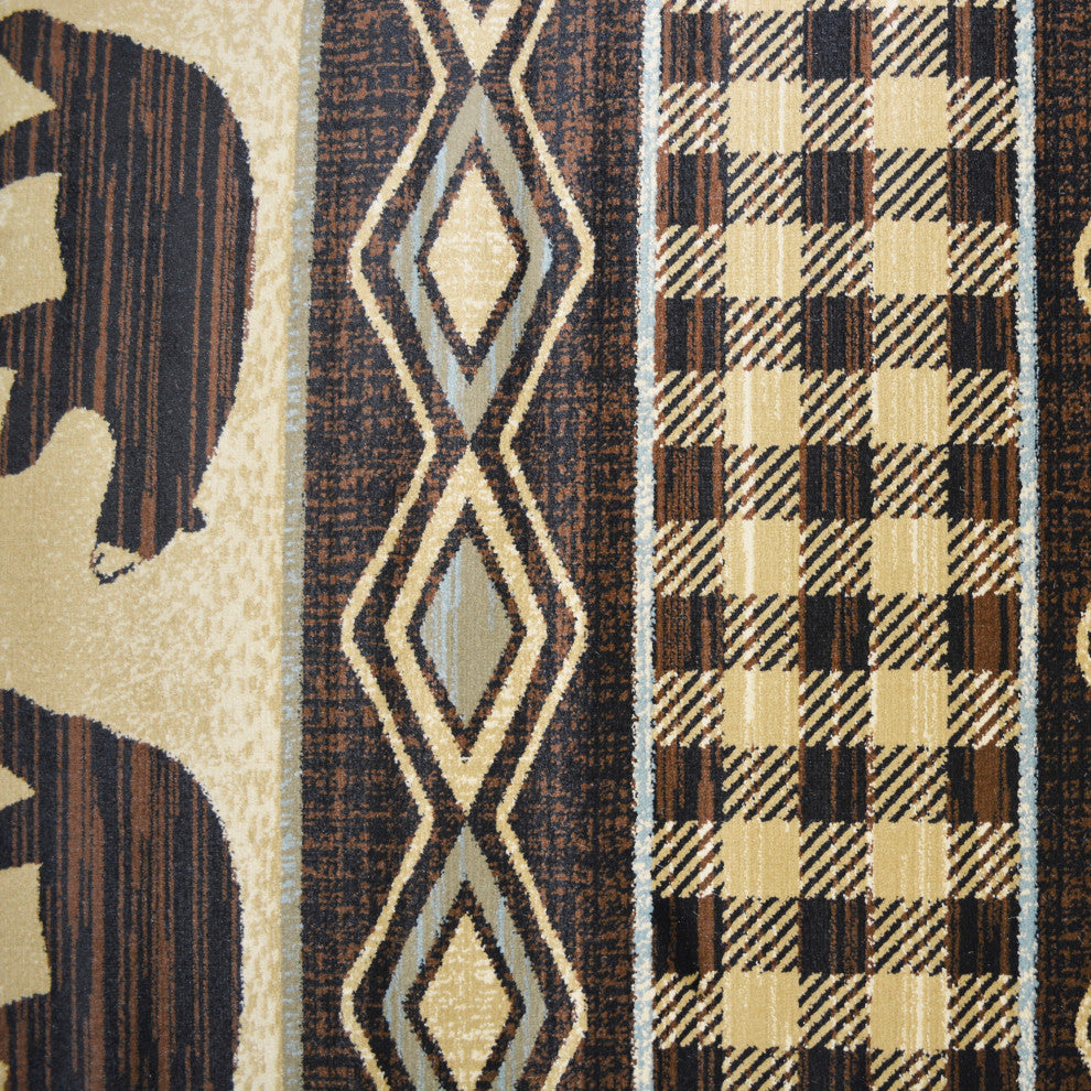Lodge King Bear Down Lodge Area Rug, Antique, 7'10"x9'10"