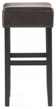 GDF Studio Adler Brown Leather Backless Bar Stools, Set of 2
