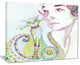"Cute Girl With Cat" Canvas Print