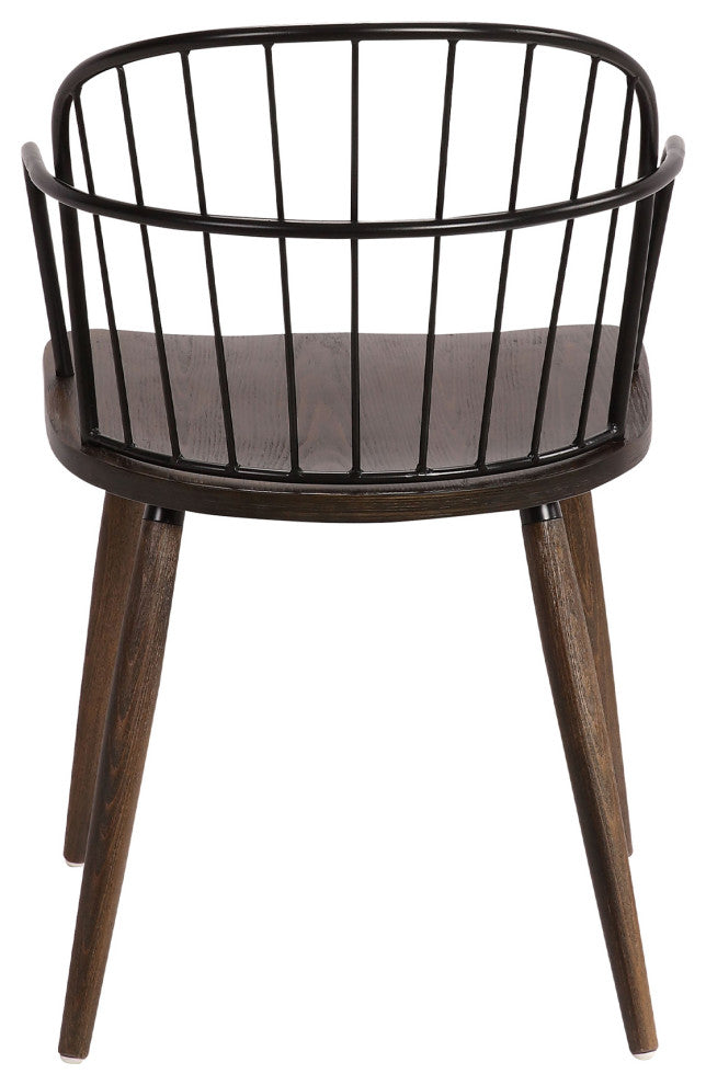 Bradley Steel Framed Side Chair in Black Powder Coated Finish