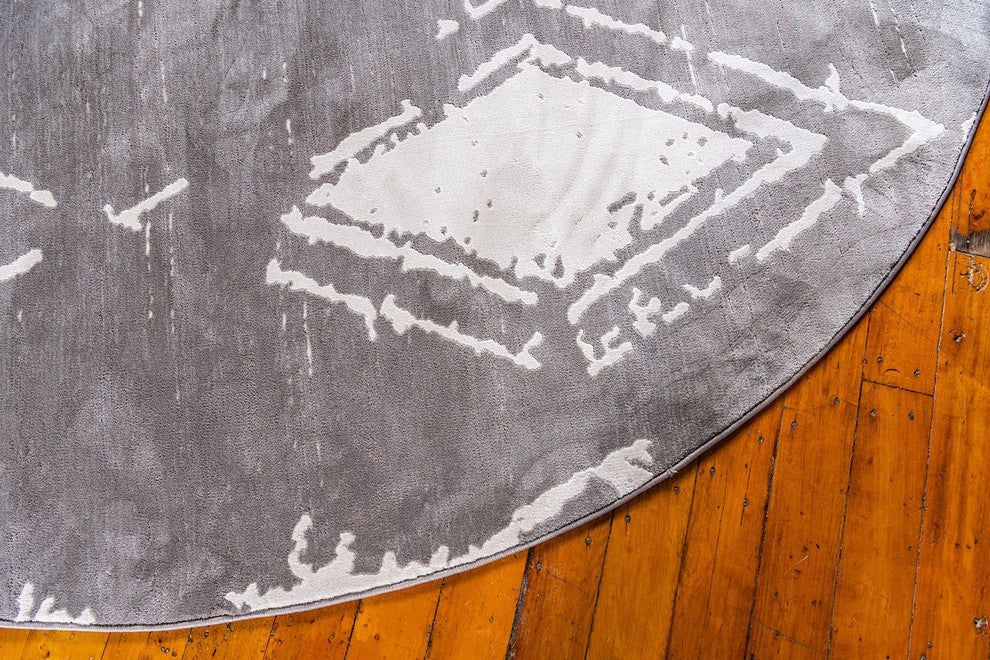 Contemporary Heights 8' Round Oyster Area Rug