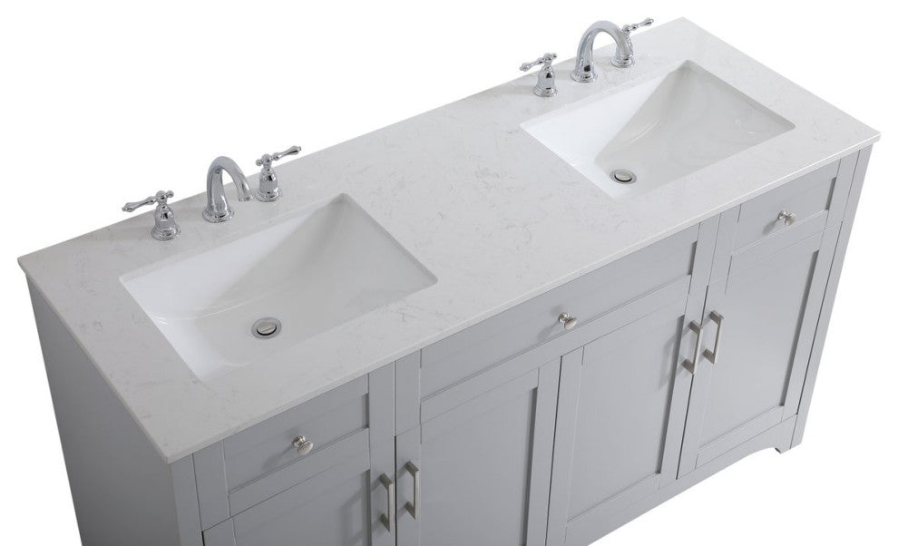 22" Traditional Grey-Light Bathroom Vanity
