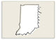 Indiana Home State Map Neutral Print Design, 12"x18"