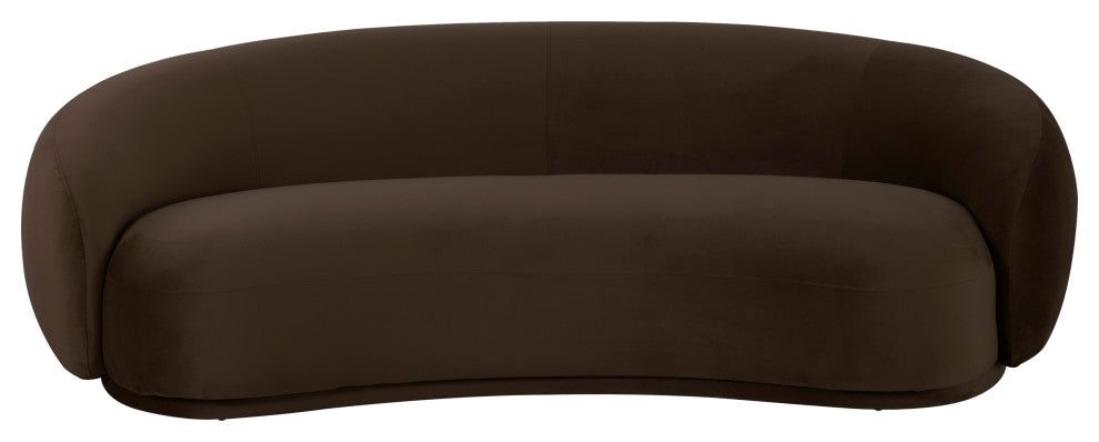 Kendall Velvet Sofa, Chocolate Brown