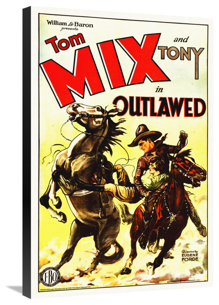 "Tom Mix, Outlawed" Stretched Canvas Giclee by Hollywood Photo Archive, 20x30"