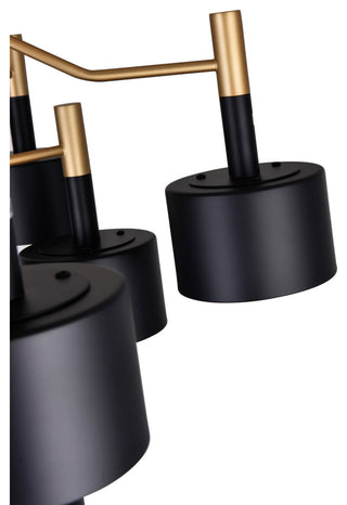 Corna 12 Light Down Chandelier With Matte Black & Satin Gold Finish