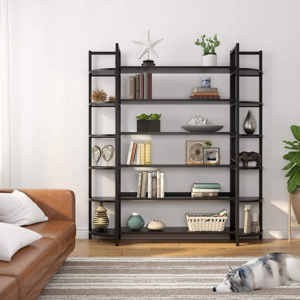 Triple Wide 6-Shelf Bookshelves
