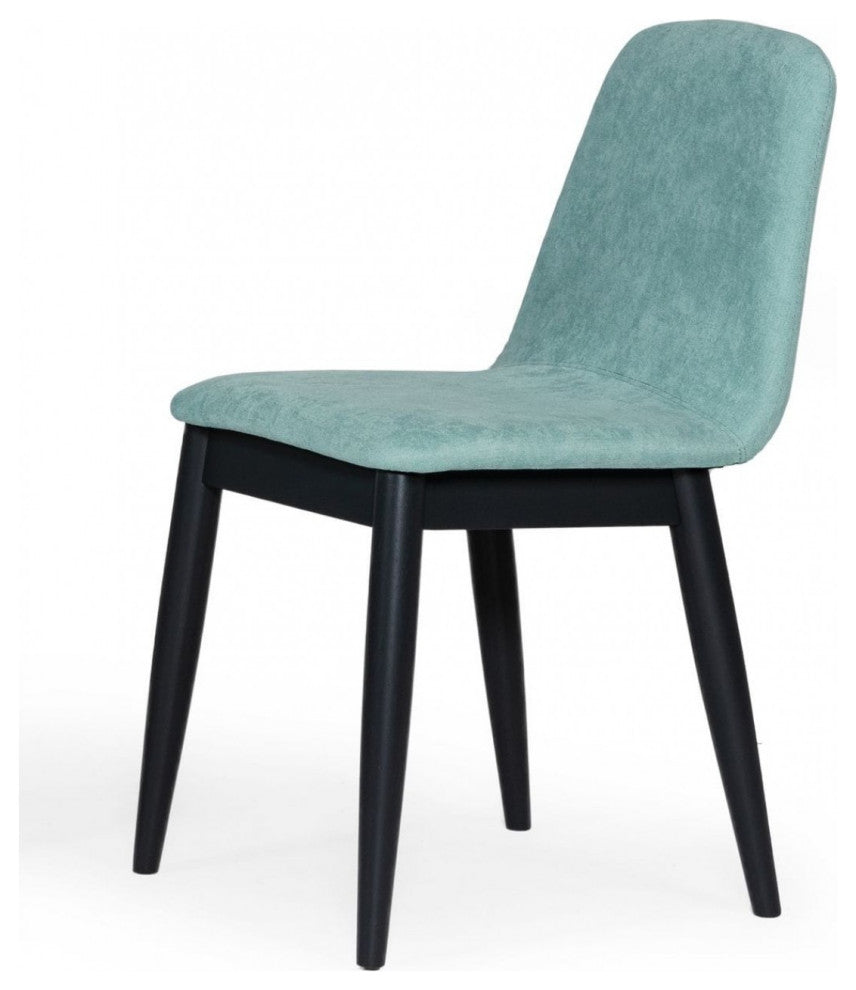 Set of Two Mint Fabric Dining Chairs