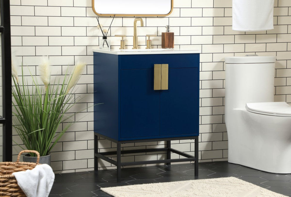 Home Living 19" Modern Blue-Light Bathroom Vanity