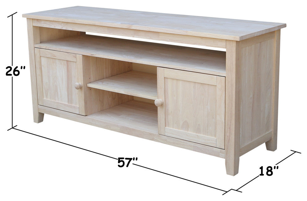 Entertainment / TV Stand with 2 Doors - Unfinished