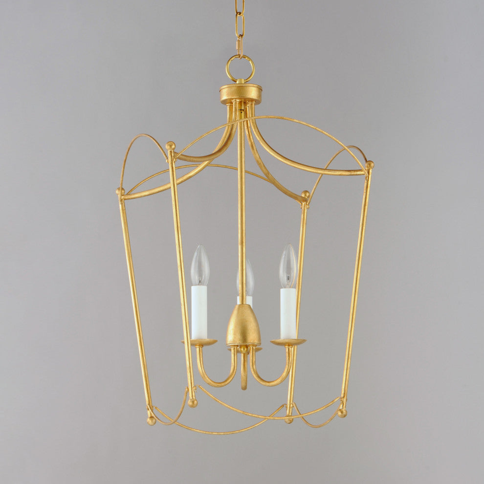 Maxim Lighting Plumette 3-Light Pendant, Gold Leaf, 12163GL