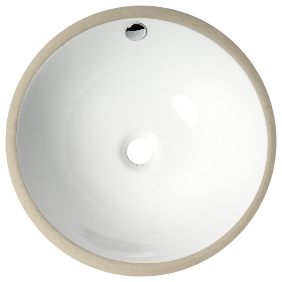 ALFI brand ABC601 White 17" Round Undermount Ceramic Sink