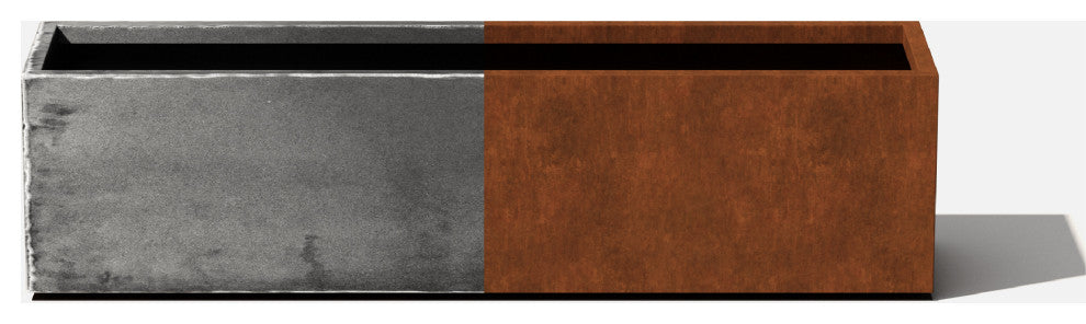 Metallic Series Corten Steel Window Box Planter, 36"