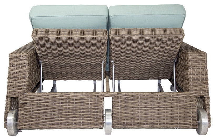 Palisades Double Chaise, Canvas Antique Beige